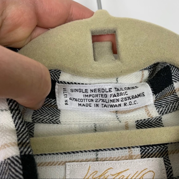 Metropolitan Lord & Taylor Linen Plaid Button Up Shirt - Picture 3 of 10